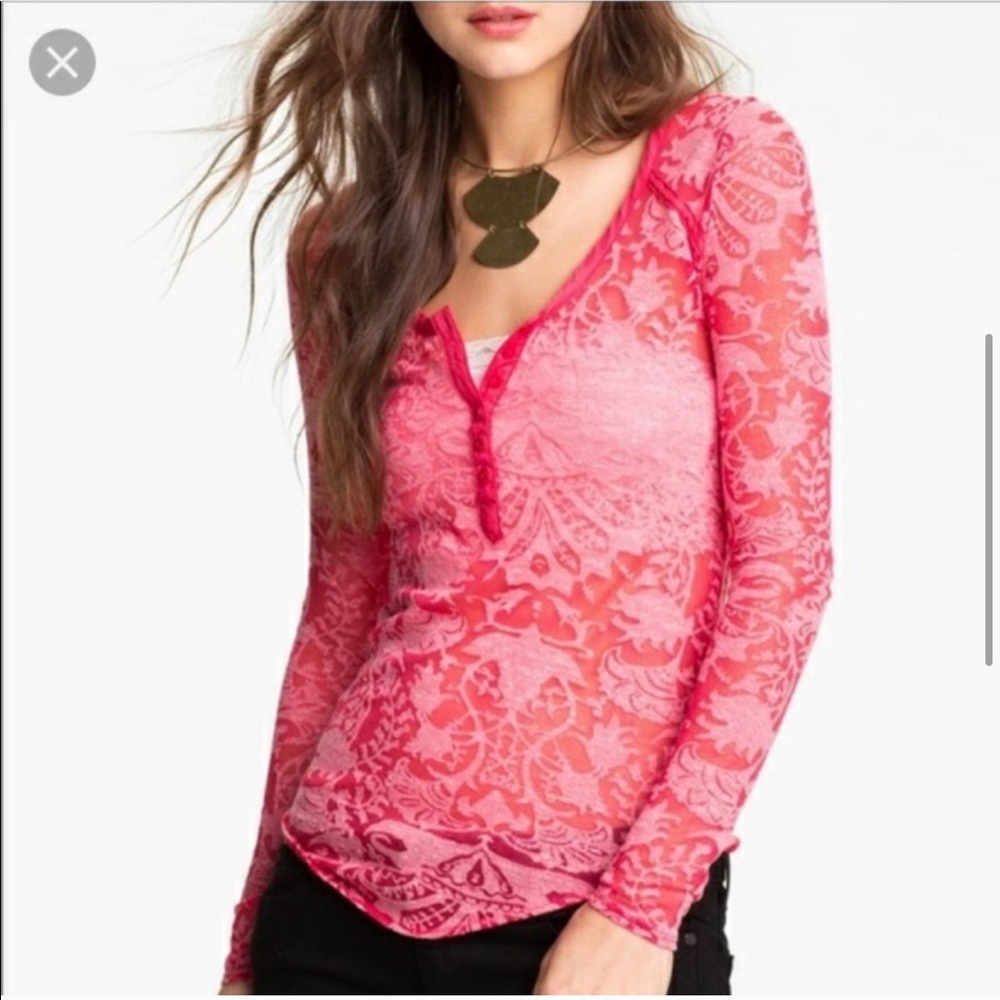 Intimately Free People Burnout Henley Floral